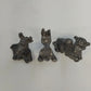 3Pcs Whimsical Pewter Giraffe Kangaroo Monkey Miniature Figurines Animal Vintage