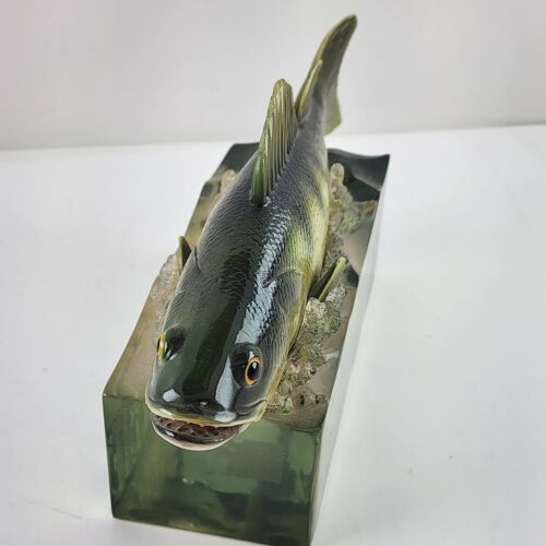 2007 Enesco Wistful Fisherman Walleye Composite Fish Display Figurine 9"L x 5"T