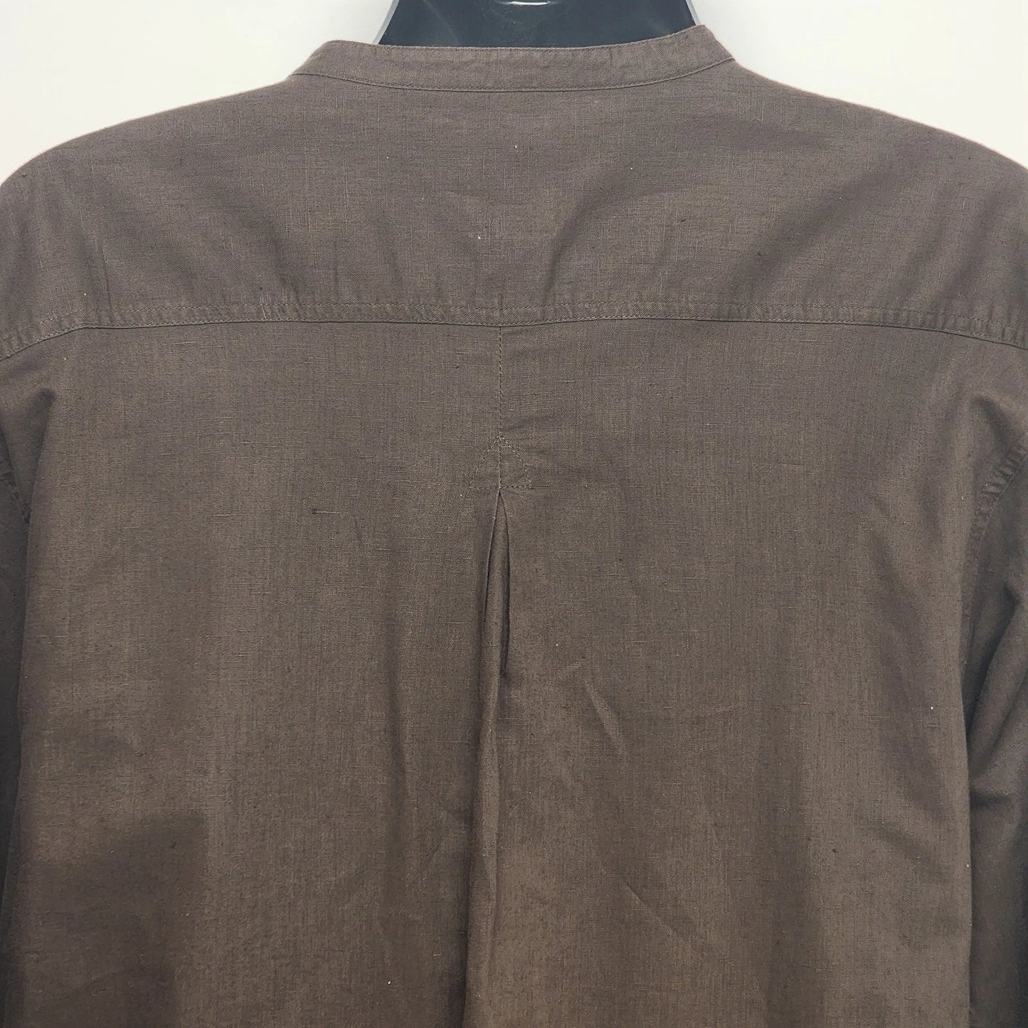 Bruno Mens Linen Cotton Blend Shirt XL Brown Button Down Italy