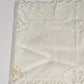 Set of 2 White Rectangle Lace Table Runners w Floral Doilies Scalloped Edge 33.5"