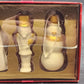Starbucks Christmas Ornament Box Set Ceramic Snowman Fox Nutcracker Cream NIB