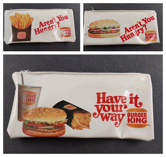 1982 Burger King Vintage Plastic Pencil Case Pouch Have It Your Way NOS