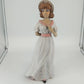 Holland Mold Lady Figurine White Pink Dress Hand Painted Ceramic 17" Vintage