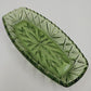 Hazel Atlas Avocado Green Oblong Relish Dish with Prescut Star Motif – 9.5 × 4.5″