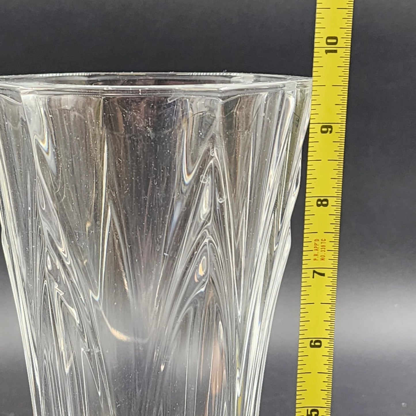 Lead Crystal Clear Glass Vase Cristal d’Arques-Durand Chatelet 9.5” 6-Sided Top