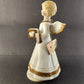 Schmid Ceramic Angel Musical Music Box Accordion Brahms Lullaby Turns Movement