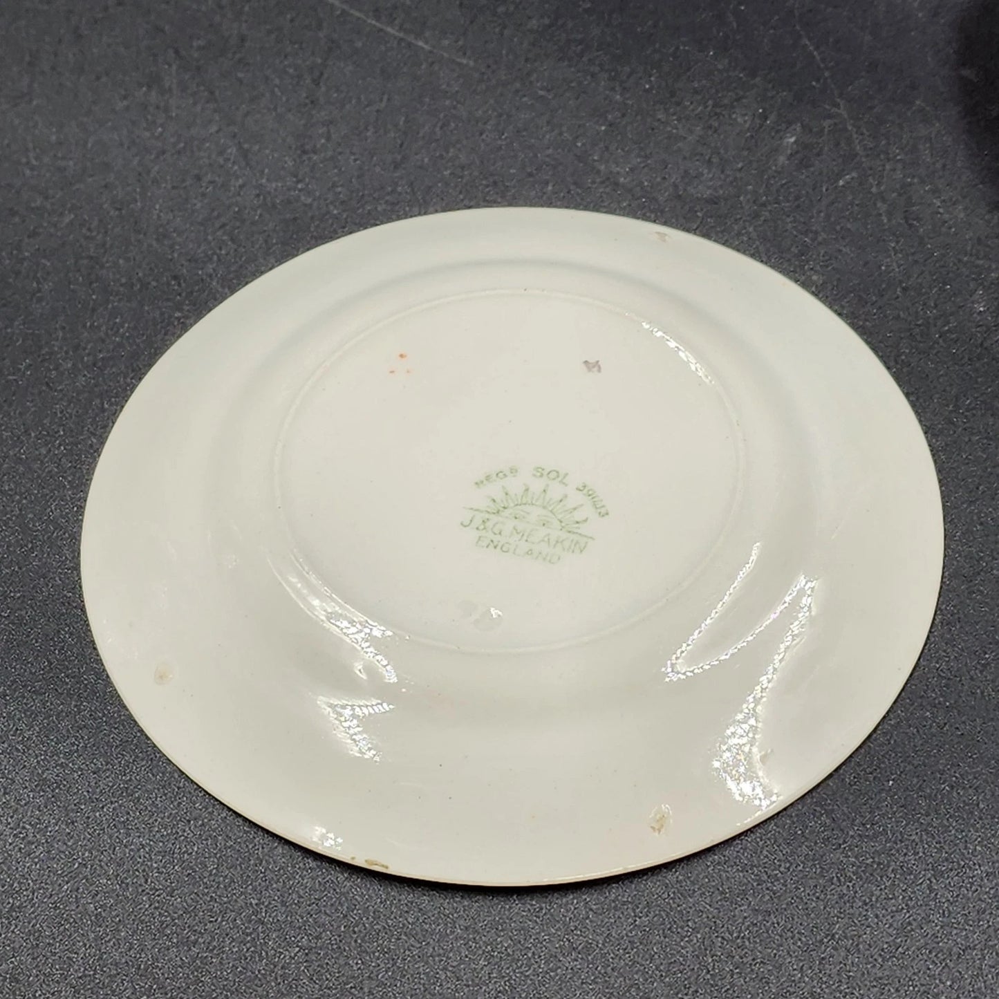 6 Nebraska Blue Bread & Butter Plates England Blue Rim Flower Accent J&G Meakin