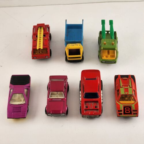 7 Matchbox Lesney Cars Trucks Various Styles and Conditions 1970's Vintage