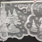 Snowman Mantel Scarf White Lace Christmas 92" x 19" Trees Scalloped Edge NEW