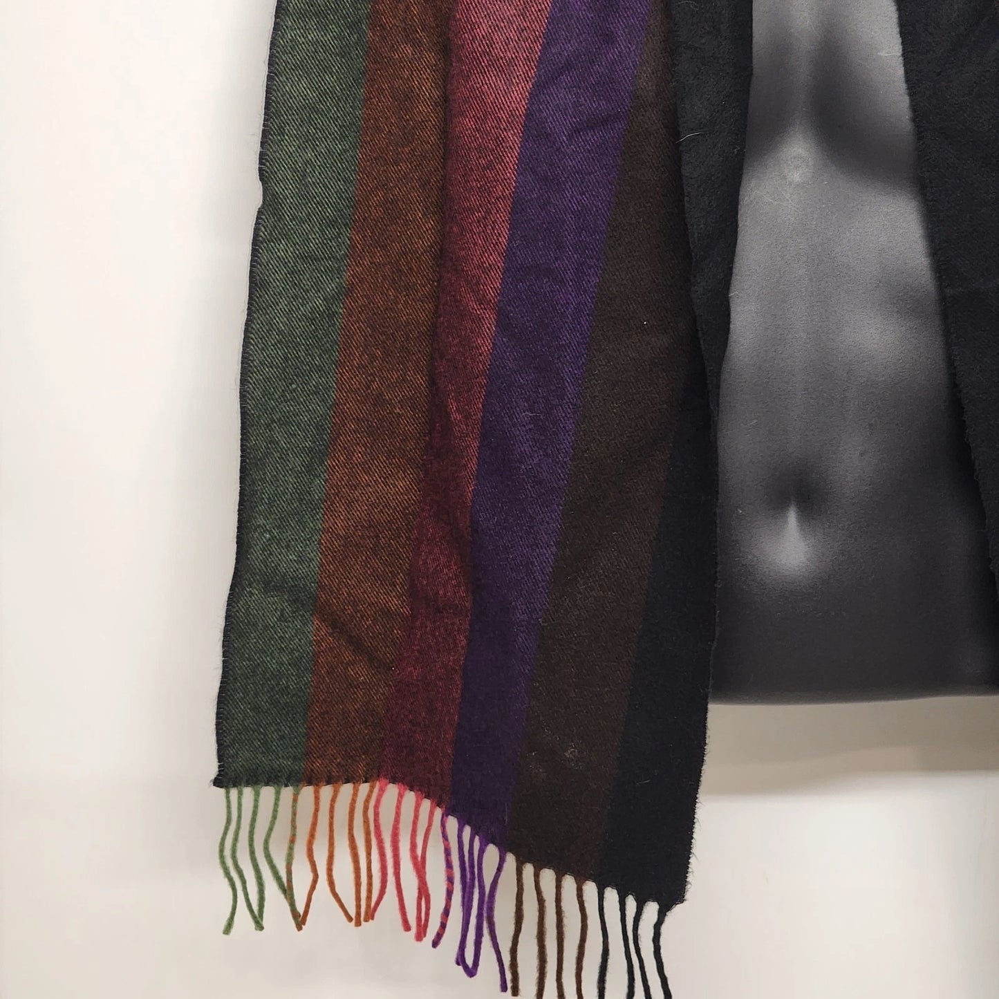 Men’s Multicolor Striped Scarf 100% Cashmere Made in Scotland Luxury Winter Wrap