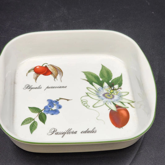 Apilco Elysian Gardens 11" Square Baker Roaster Porcelain Fruit Design France