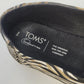 Toms Alpargata Women's 8 Canvas Slip On Flats Black Cream Zebra Cheetah Print