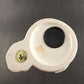 Russ Berrie Ceramic Snowman Coin Penny Bank White Red Rubber w Stopper Christmas
