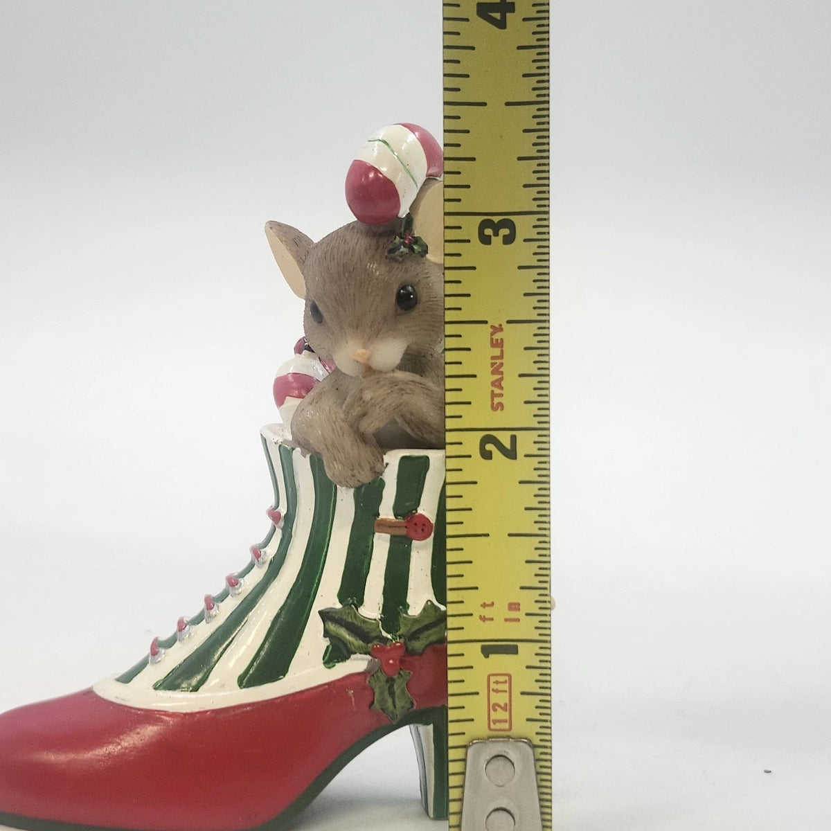 Enesco Charming Tails You're A Sweet Sole Mouse Christmas Shoe Candy Cane China