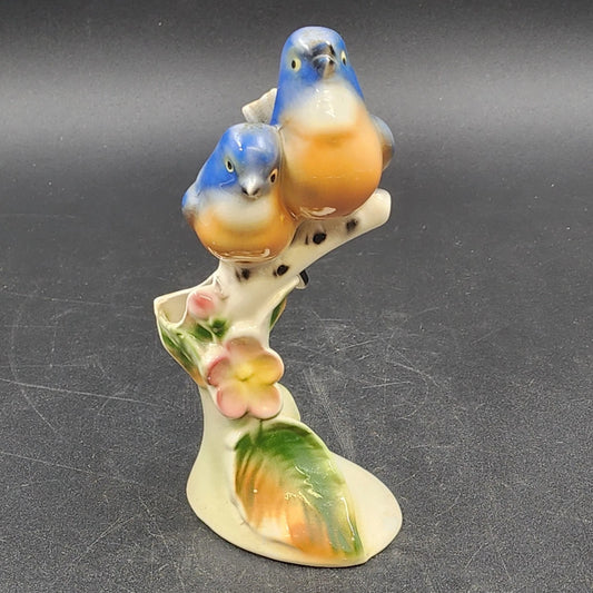 Blue Bird of Happiness Figurine by Clay Sketches of Pasadena CA Ceramic Crazed