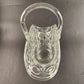 Banana Brides Basket Bulls Eye Bubble Dot Circle Handle Glass Clear 11 x 6 x 10"