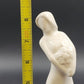 2 Faceless Women Figurines Solid White & Off-White Glazed Porcelain Flowers 8.5"