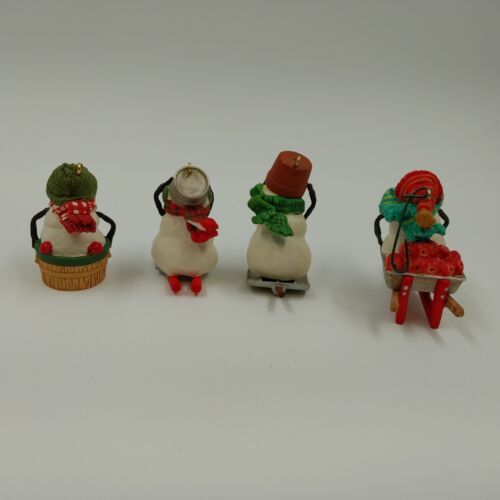 Hallmark Keepsake 2000 Christmas Ornaments Snowmen Of Mitford Race Down Main Vtg