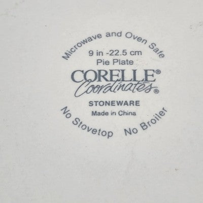 Corelle Coordinates Callaway Ivy 9" Deep Pie Plate Stoneware w/ Handles