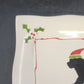 Prairie Dog Pottery Newfoundland Santa Hat Rectangular Christmas Plate 9" x 6"