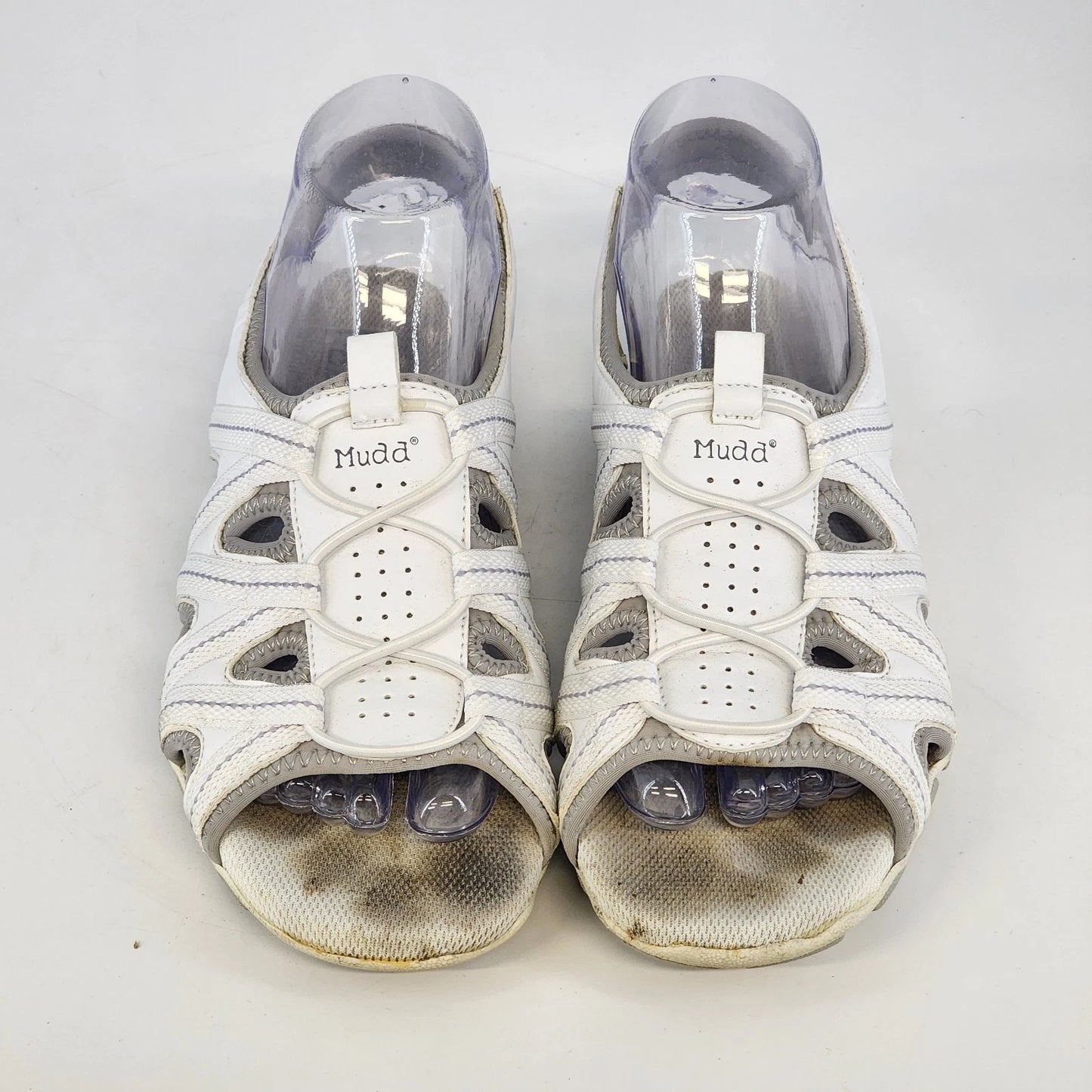 Mudd Angelo Sandals Women 8 White Open Toe Heels Y2K Vtg w Box Vintage