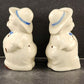 Smiley Farmer Pig Salt Pepper Shakers 1940's Shawnee Ceramic 3.5"h Vintage