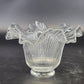 Ribbed Glass Lamp Shade Ruffled Rim Fitter 2.5" Vintage Holophane Style