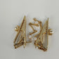 Gold Tone Sweater Guard Faux Pearl Chain Dual Clip Cardigan Collar Clasp