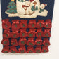 Christmas Advent Countdown Calendar Felt Snowman Family 24 Pocket Hanging Decor