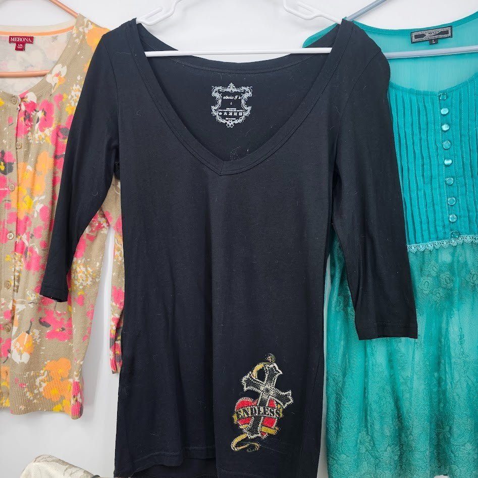 Women’s Tops Lot Size Large 5 Pc Merona Express Escio Bundle Long Sleeve Casual Blouses