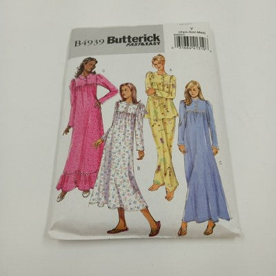 Butterick B4939 Vtg Sewing Pattern 2006 Cut Girls Pajama & Nightgown Size XS-M