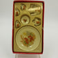 10pc Mini Tea Set Porcelain Floral Bears Collectible w/ Box 4"