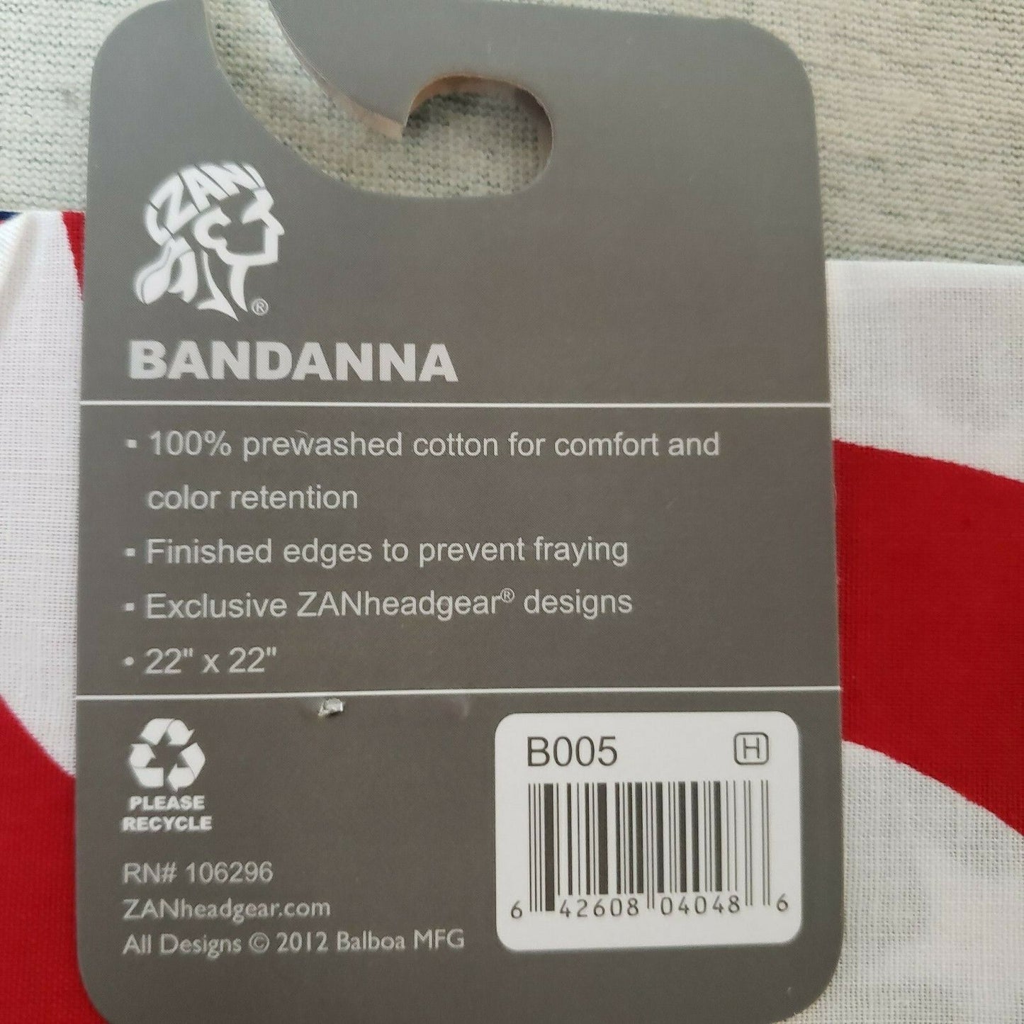 ZANheadgear Bandanna USA Wavy American Flag Cotton 22"x22" One Size