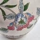 Large Macau Ginger Jar Vase 8"x9.5" Hand Painted Pink Blue Floral White VTG