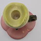 2pc Hull Pottery Woodland Candlesticks W30 Single Holder Pink Chartreuse Glossy