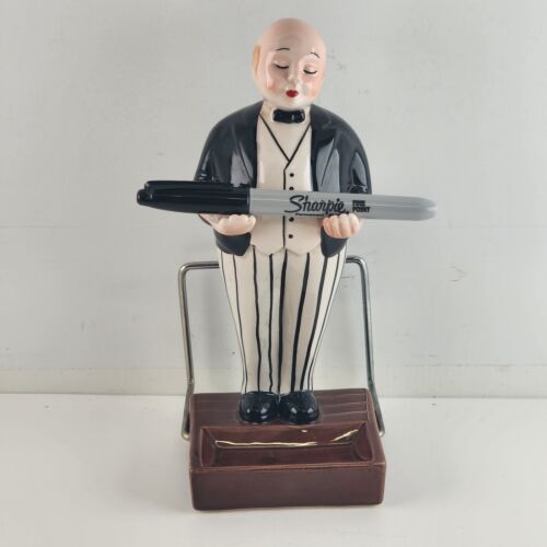 George The Butler Ceramic Pen Pencil Letter Holder 1960's Vintage 9" Tall