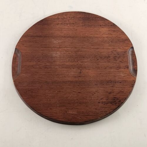 3 Round Wooden Hot Pad Trivets Cork Top 7" 8.5" and 10" Diameter Finger Grips