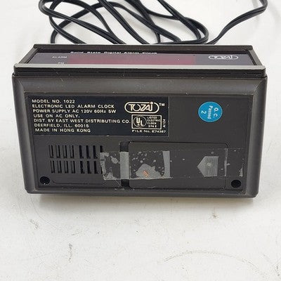 Tozai 1022 Electronic LED Alarm Clock 5.5" Red Number Vintage Tested And Working