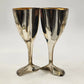 Lenox Silver Heart Goblet Pair Kirk Stieff Wedding Promises Bride Groom w Box