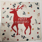 4 Burlap Christmas Pillow Covers 17.5" Sq Red Beige White Holiday Cushion Shams