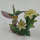 Hand-Painted Porcelain Hummingbird & Lily Figurine Decorative Collectible 2.75”
