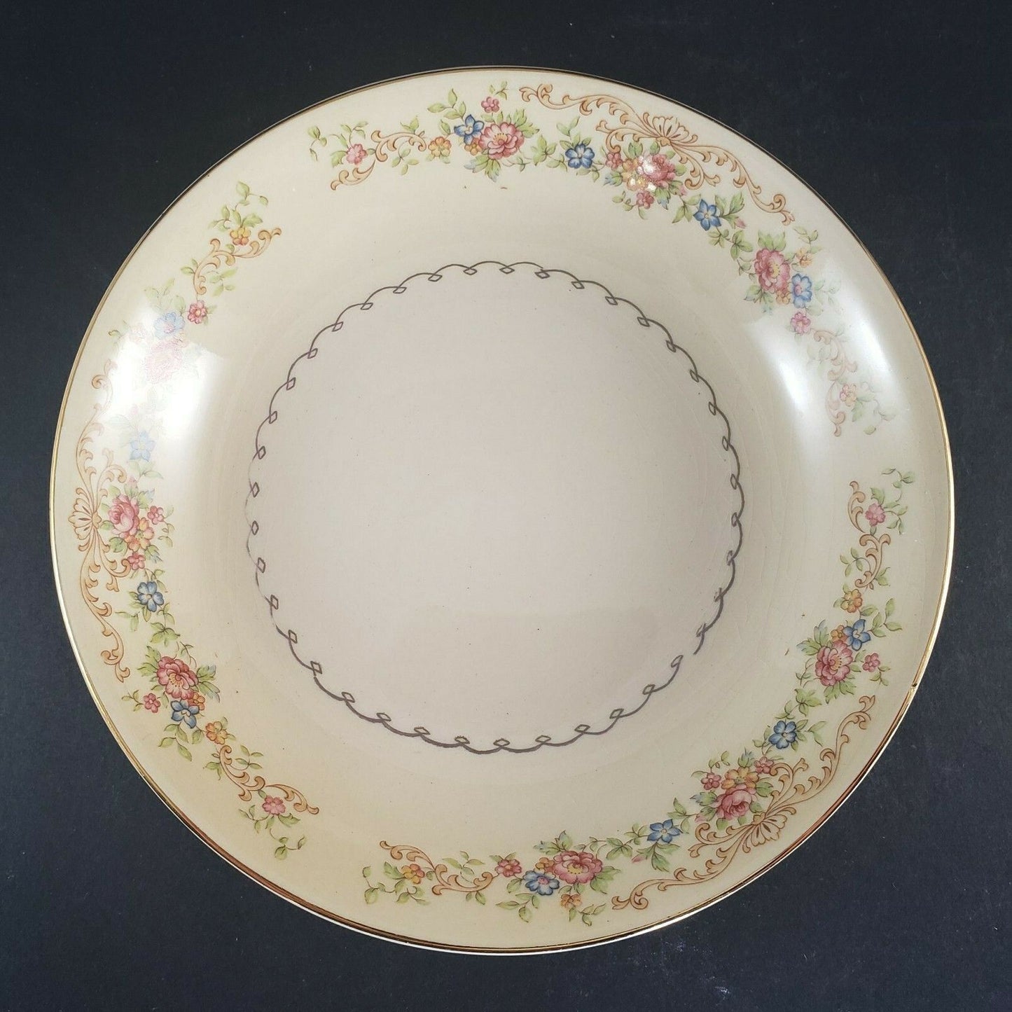 Paden City Marlene Lace Soup Bowl 8” Vintage Crazed