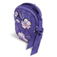 Vera Bradley Bag Charm Wild Roses Purple Mini Backpack Ear Bud AirPod Holder