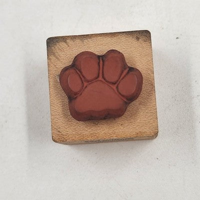 4 Wood Rubber Hand Stamps Love Theme Dog Footprint Flower Heart USA