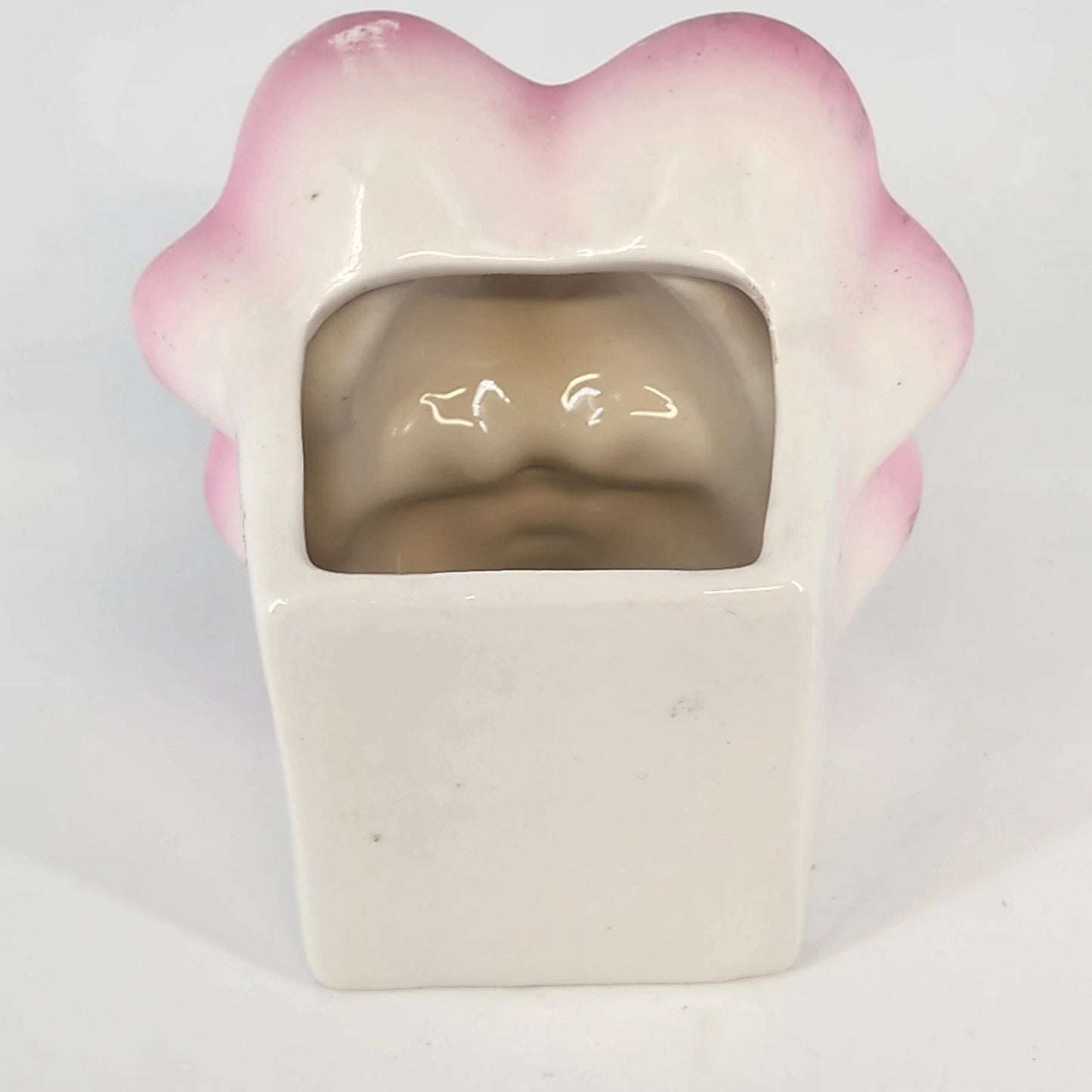 Napco Baby Girl Head Vase Pink Bonnet Ceramic Japan Vintage