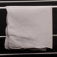 12 Dinner Napkins in Solid White Linen w Embroidered Floral & Scalloped Edge 15"