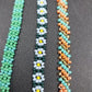 Lot of 3 Seed Beaded Bracelets Daisy Floral Turquoise & Multicolor Pattern 7 in