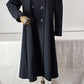 Women's Double Breasted Wool Oval Coat Buttoned Size 4 Long Classic Warm Jacket