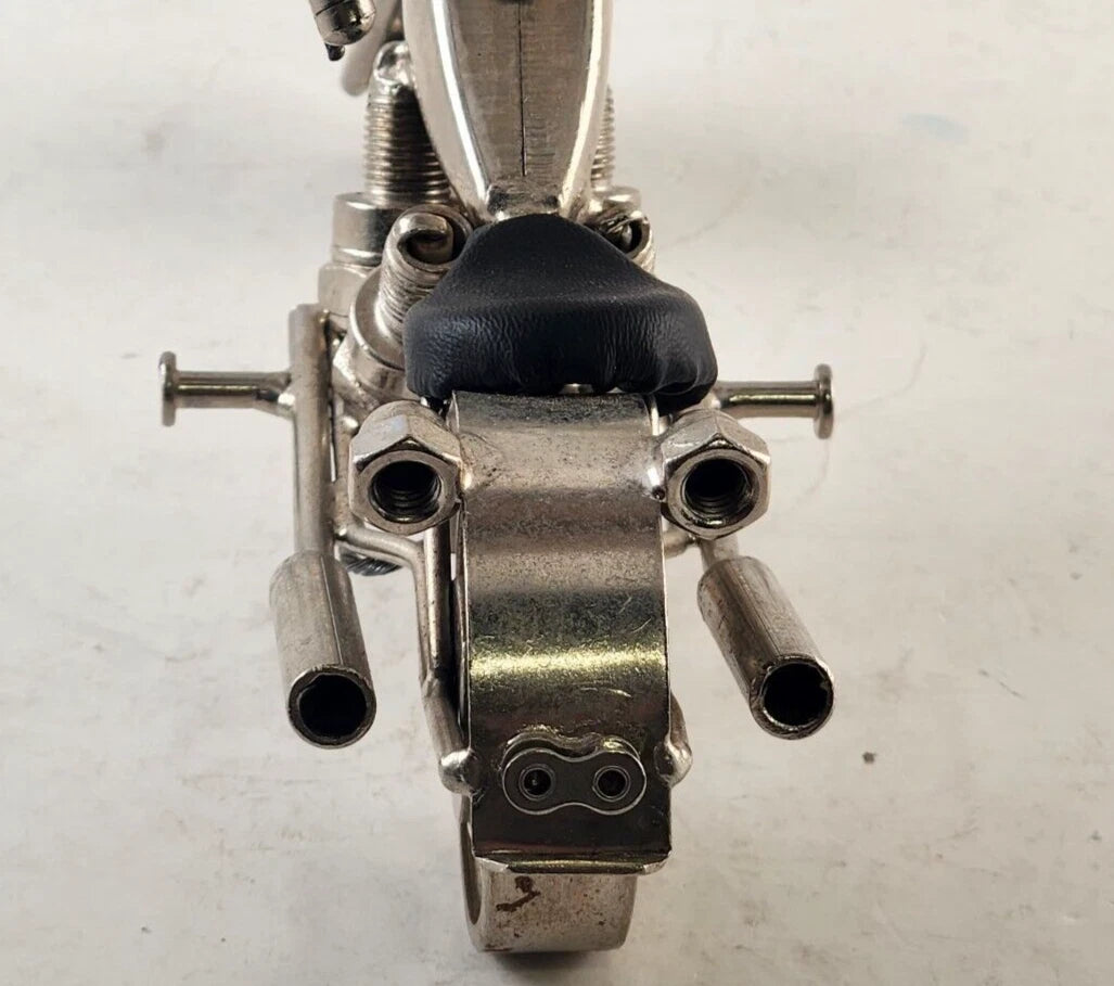 Metal Scrap Art Chopper Motorcycle Sculpture Spark Plug Nut Bolt Figurine 7.5"