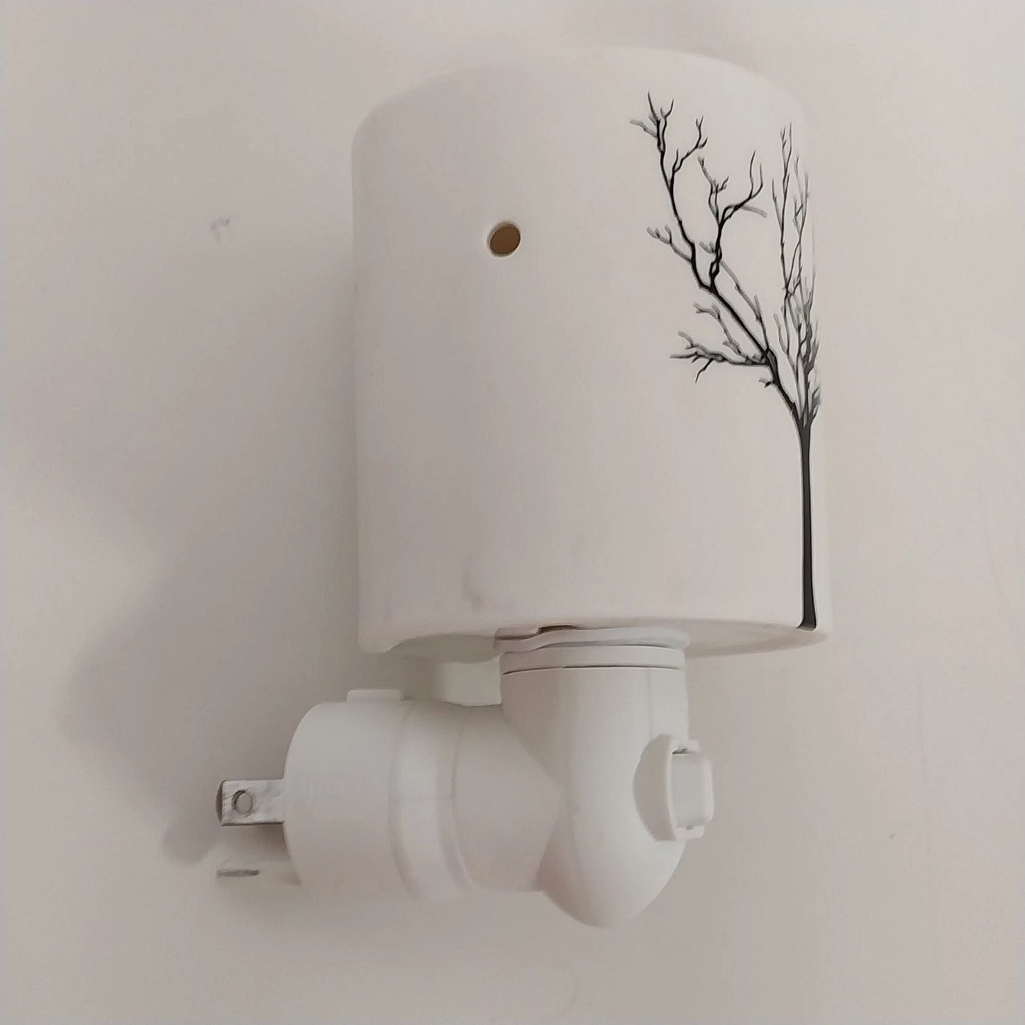 Scentsy Tilia Mini Warmer White Black Tree Silhouette Plug In Nightlight Tested